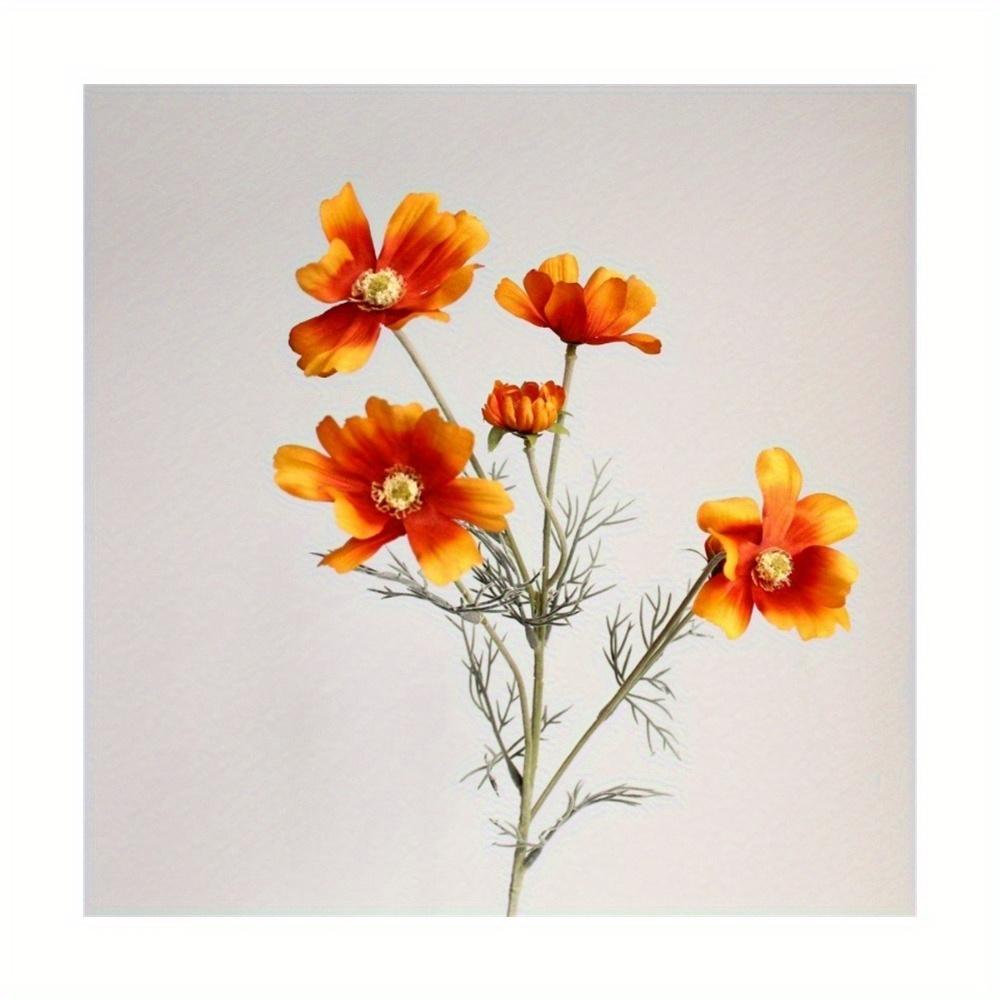 Artificial Gesang Flower Single Branch 4 Fork Queen Cosmos Fake Flower Silk Flower Bouquet Living Room Wedding Home Decoration