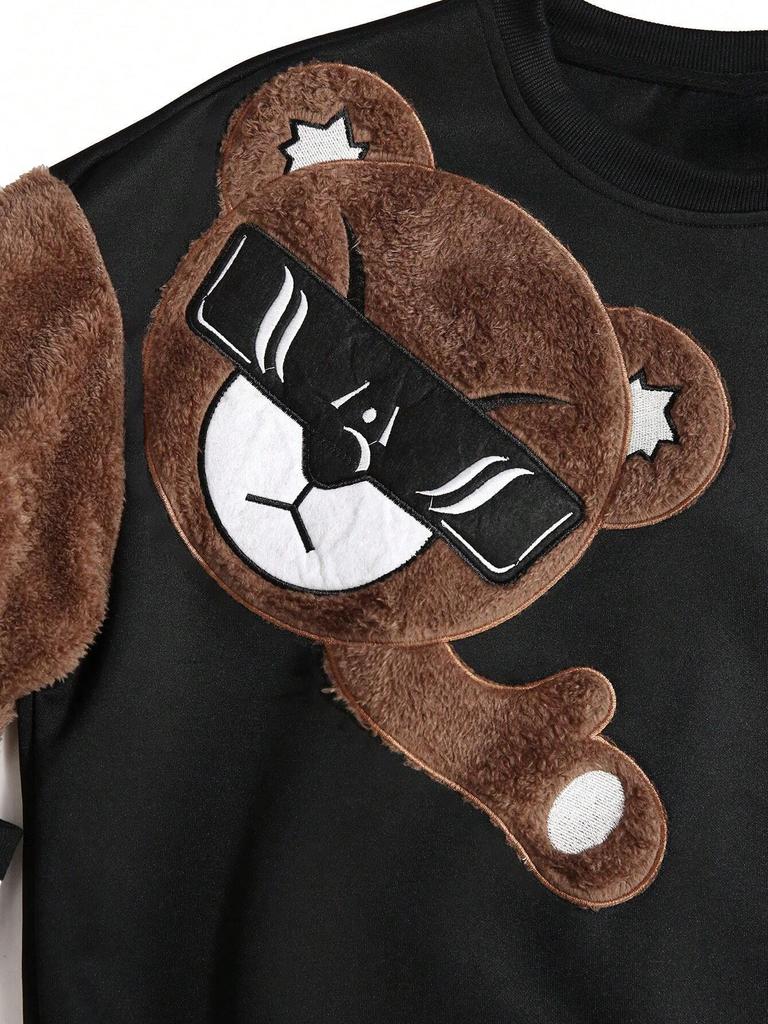 Gränsöverskridande Broderad Herr Casual Mode Rund Hals Långärmad Huvtröja