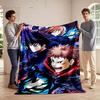 "Anime Characters In Action Pose, Vibrant Art Flannel Blanket for Bedroom, Living Room, Sofa, and Nap Sofas"