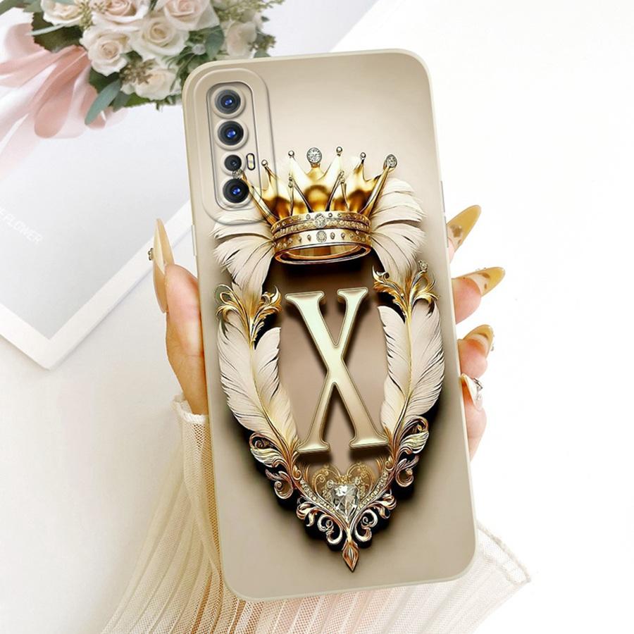 

For Oppo Reno3 Pro 4G Case CPH2035 Crown Initial Letters TPU Cover for OPPO Reno3 Pro 5G CPH2009 Soft Silicone Fundas Reno 3 Pro 4G