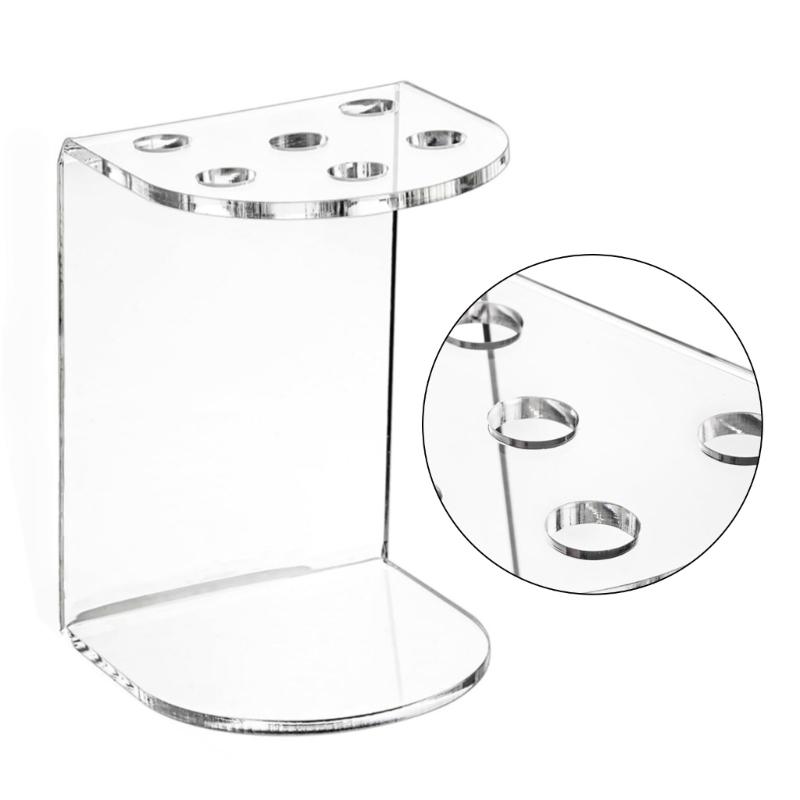 2 Pieces Acrylic Scissors Stand with 6 Slot Salon Barber Tool Organizers Desktop Comb Clip Storage Rack