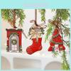Christmas Vintage Resin Tree Ornaments With Bell Decorations For Holiday Decor
