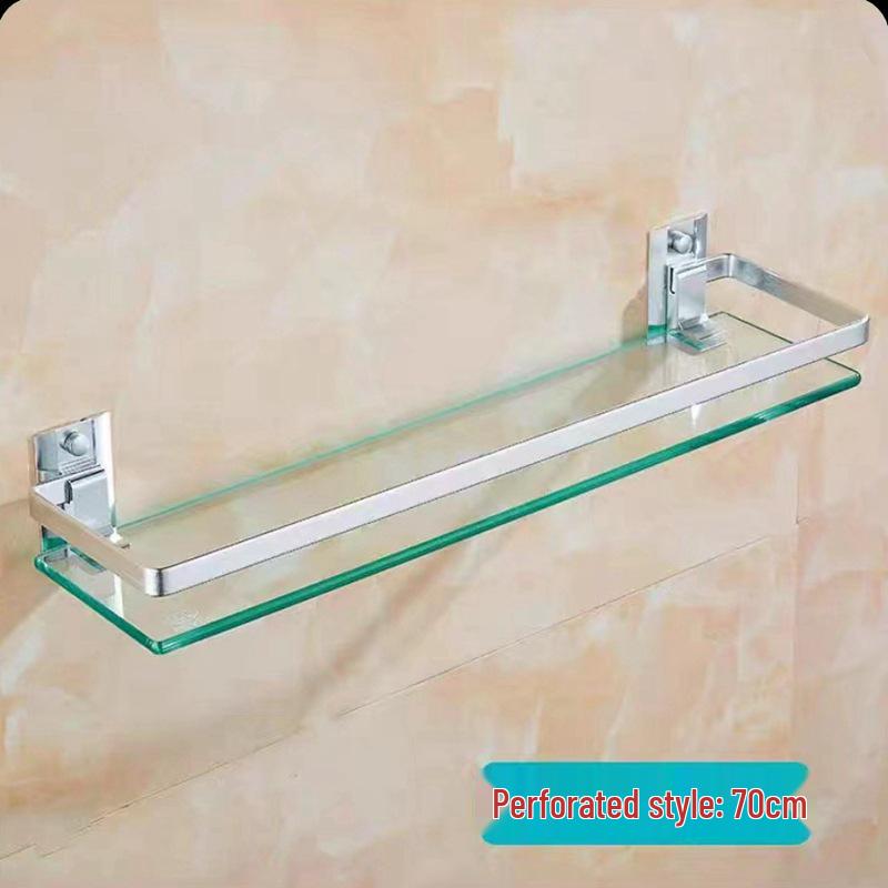 60cm Badezimmer Glasregal & Spiegelhalter – Einzelne Ebene