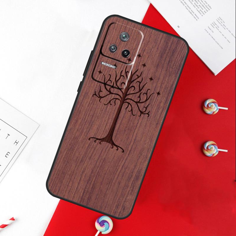 Tree Flower Bamboo Wood Cover For Xiaomi 11T 12T 13T 14T Pro 13 14 15 Ultra POCO X7 Pro X3 X5 X6 F5 F6 M6 Pro Case