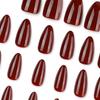 Stick On Nail Wine-Tone Press-On Fingernail Covers, Almond Form Reflective ABS Set for At-Home Manicure Styling with Uniform Color Result