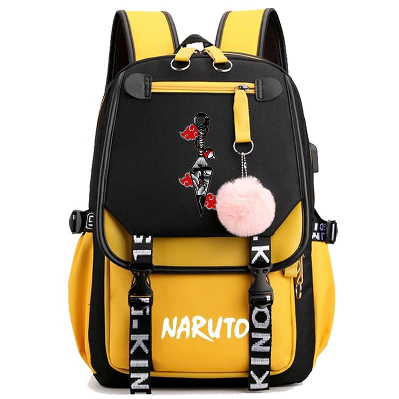 Anime Naruto Ryggsäck Canvas Bokväska Back To School Väska för flicka Pojke Tonåring Skolväska Ryggsäck Herr Dam Fritid Resväska