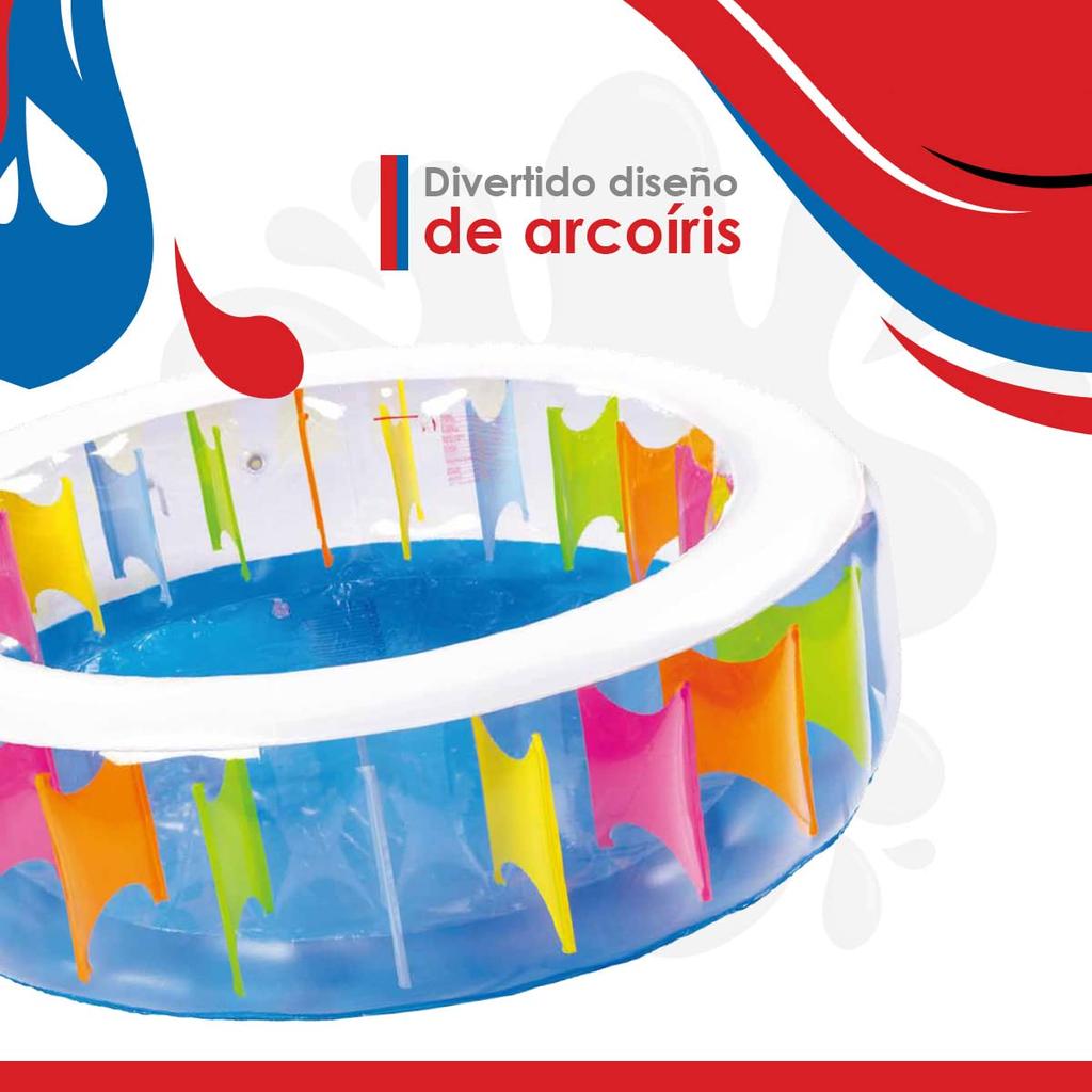 JILONG Riesen-Regenbogen-Pool, 190 x 47cm (aufgeblasene Größe), Blau, 10628