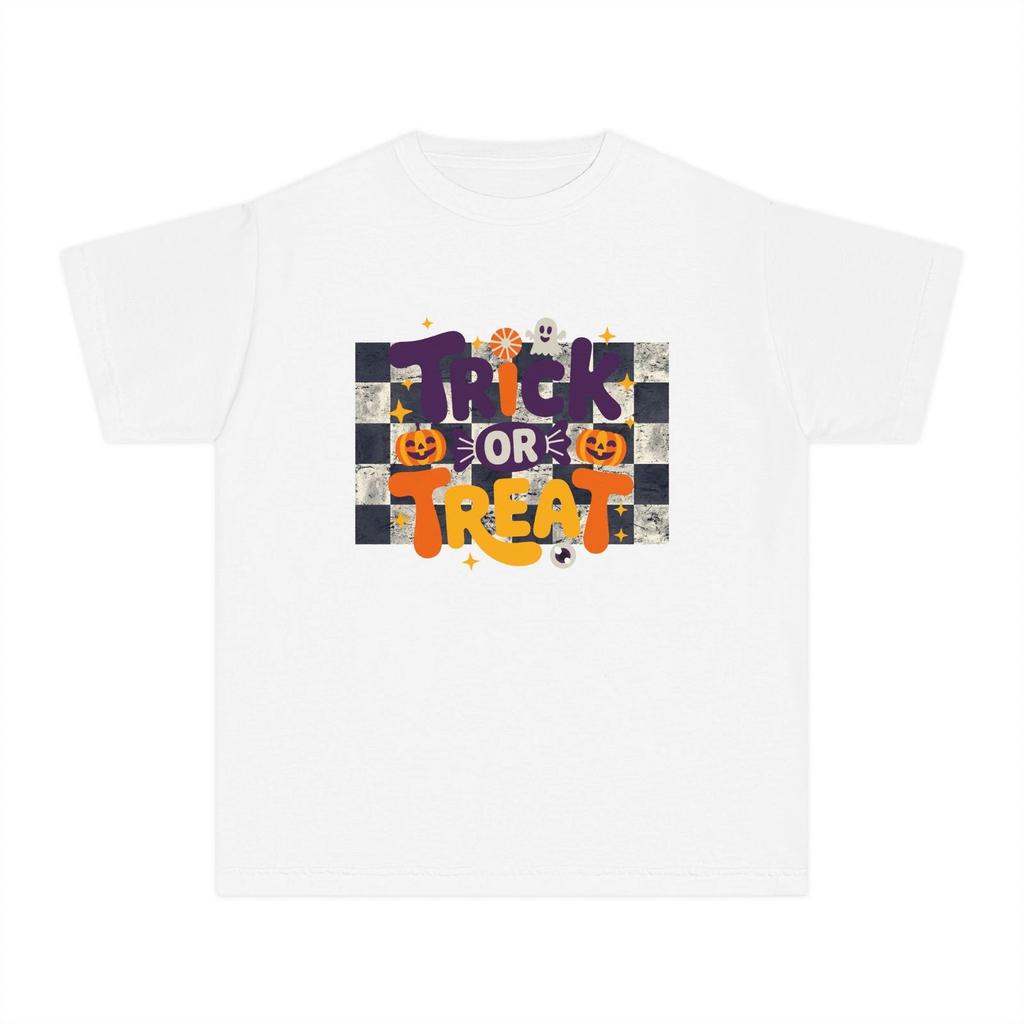 Halloween Youth Midweight Tee, Trick or Treat Shirt