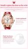 OLEVS Women's Watch Set - Easy-to-Read Bracelet Watch - Premium Stainless Steel - Calendar, 3 ATM Water Resistance, Luminous Gold/Silver (Red)