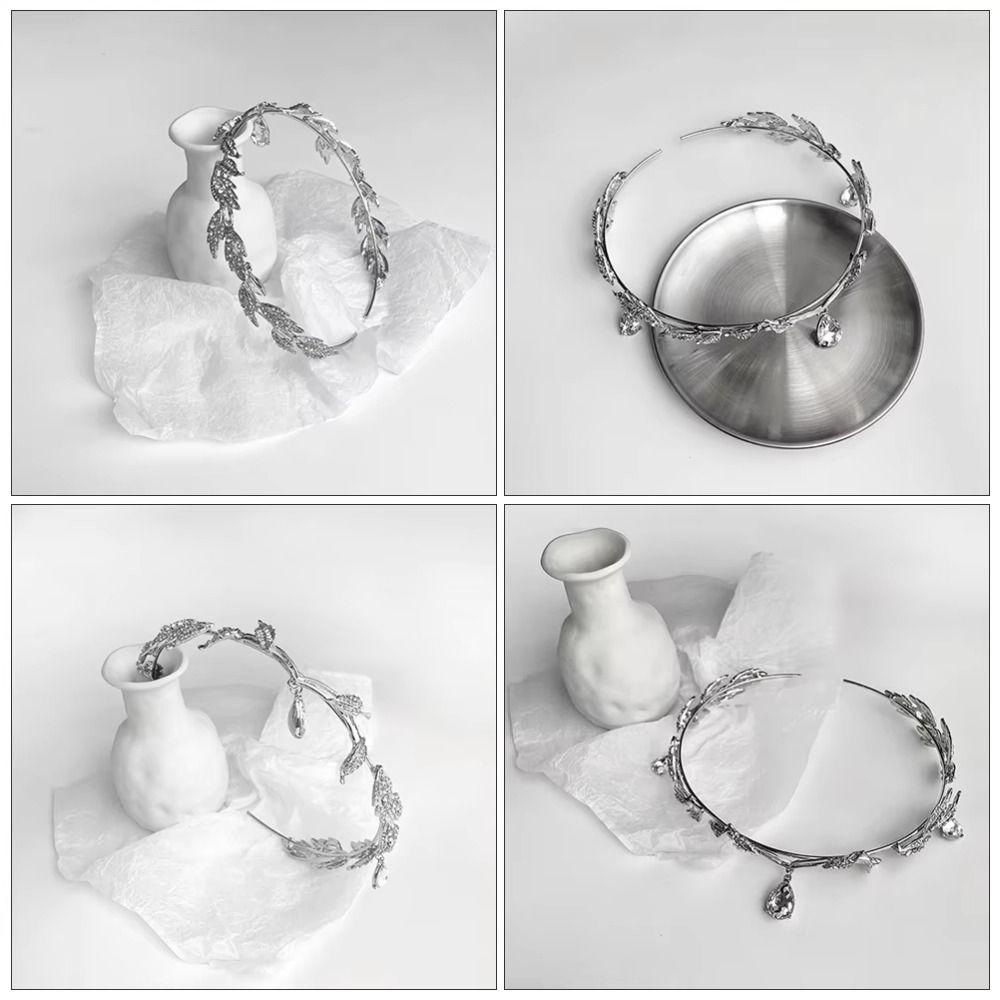 Leaves Shape Forehead Chain Rhinestone Bride Tiara  Wedding  Forehead Ornaments