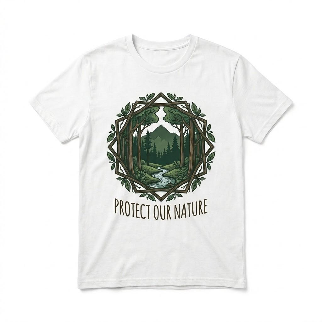 Protect Our Nature Hiking Shirt Retro Wilderness Mountain Graphic Tee Unisex L