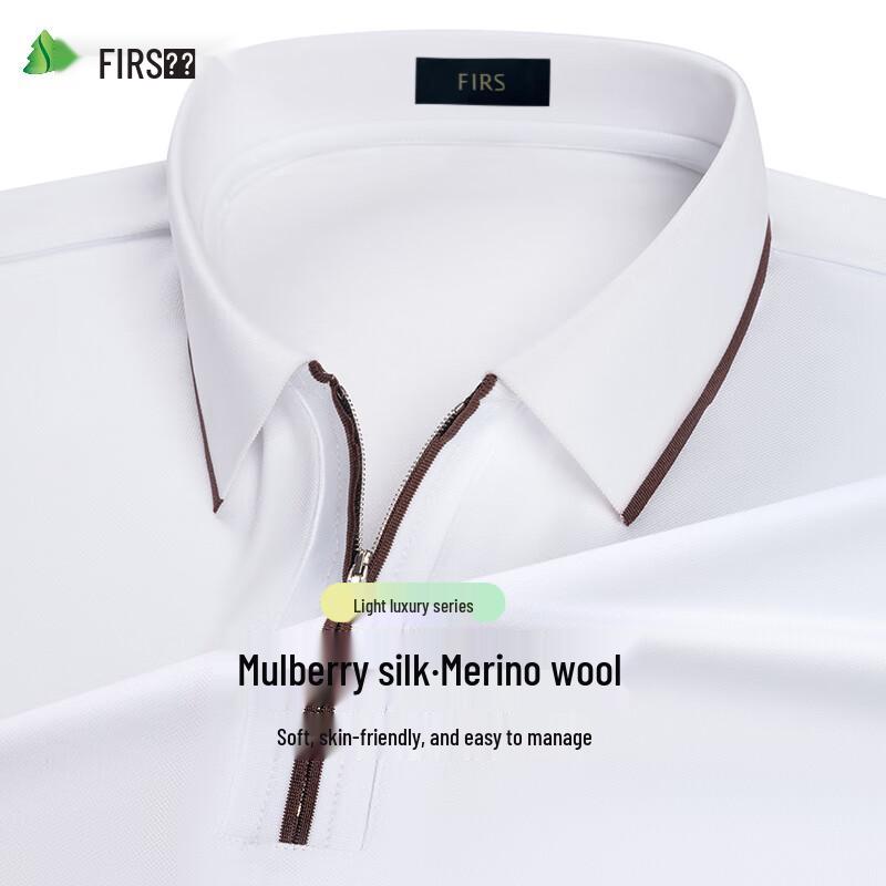 Shanshan Men s Silk Wool Blend Long-Sleeve Polo T-Shirt 2XL