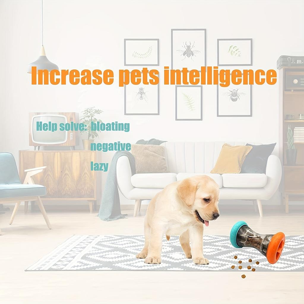 Interactive Barbell-Shaped Food Dispensing Puzzle Toys for Small Dogs, Durable and Bite-Resistant
