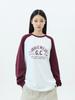 Jeimiweseuteu Retro Raglan Long Sleeve T-Shirt (Burgundy)