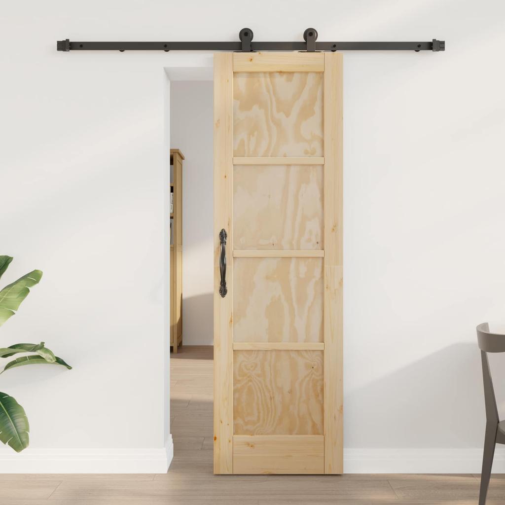 Sliding Door Natural and Black 61 X 198.5 Cm