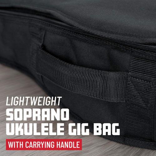 GATOR GBE Series Ukulele Gig Bag, Black, Nylon, GBE-UKE-SOP (Soprano Size)