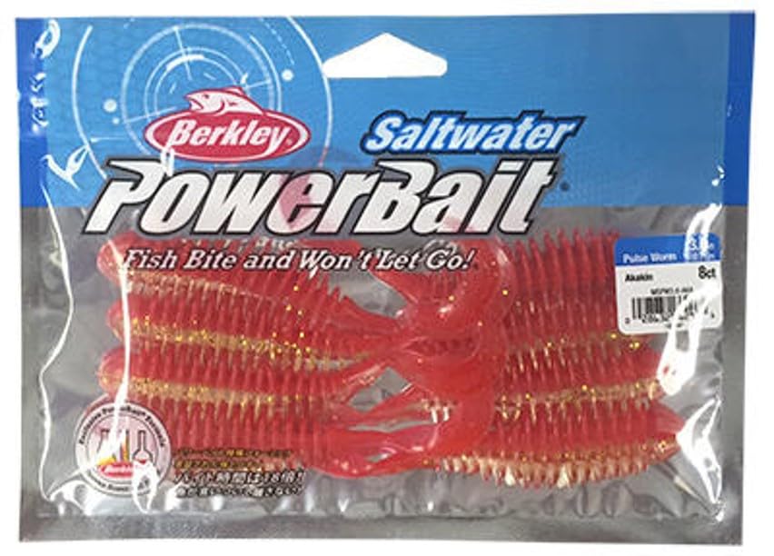 Berkley SW Pulse Worm Inch Red Gold 3.8 MSPW3.8-AKA (Sea Bass, Flounder, Rockfish)