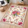 Квітковий ботанічний килим, Килим в естетиці котеджкор сад, Килим з принтом квітучих квітів, Делікатний квітковий килимок для підлоги в стилі шебі-шик