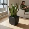 Small Medium Plant Pot Square Plastic Flower Pot, Stone-Look Planter with Drainage Hole, Modern Thickened Wear Resistant Container for Indoor Outdoor