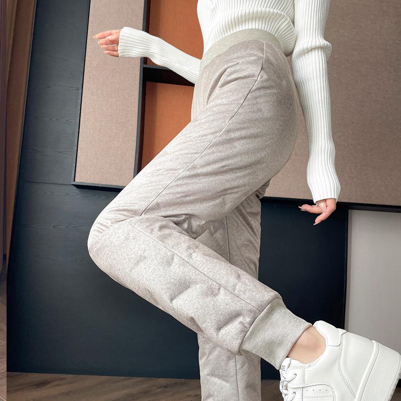 Women's Winter Goose Down Liner Pants - Thick, Warm, Cold-Proof Inner Wear