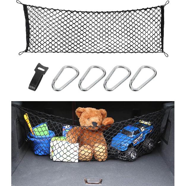 Cargo Net,Adjustable Trunk Storage Net With Hook,Car Accessories Exterior,Elastic Trunk Stretchable Tailgate Nets,Automotive Organizer And