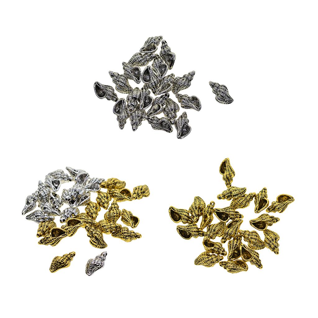 20 Stück Antik 3D nautisch MEER Muschel Anhänger DIY Herstellung Silber