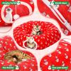 Cat Tunnel with Christmas Tree Skirt, 35.8'' Foldable Kitty Pipeline for Kittens & Small Pets, Xmas Festive Hanging Ball Decorat