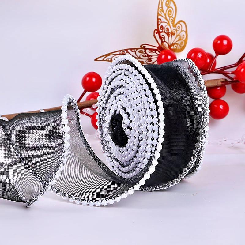 Pearl Fish‑Tail Tulle Ribbon, Decorative Tape for Flower Cake Gift Box Wrapping, Bow Making Handmade DIY Craft Material