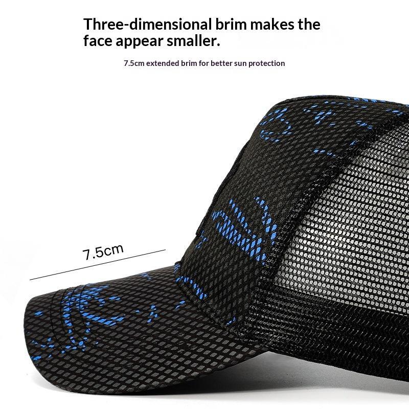 Breathable Mesh Baseball Cap With Embroidered Logo Sun Protection For Hiking Running Fishing Outdoor Wear