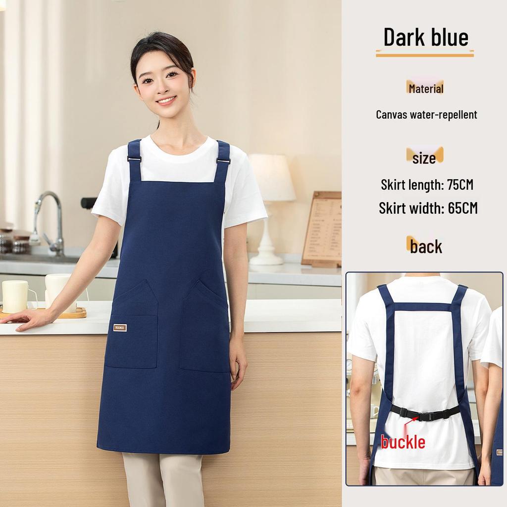 Buckle Strap Waterproof Canvas Apron for Waitstaff - Free Logo Printing
