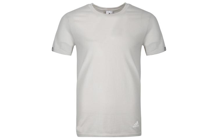 

Adidas T Shirts Men s White Crew Neck Moderate Straight Fit DX2146 L
