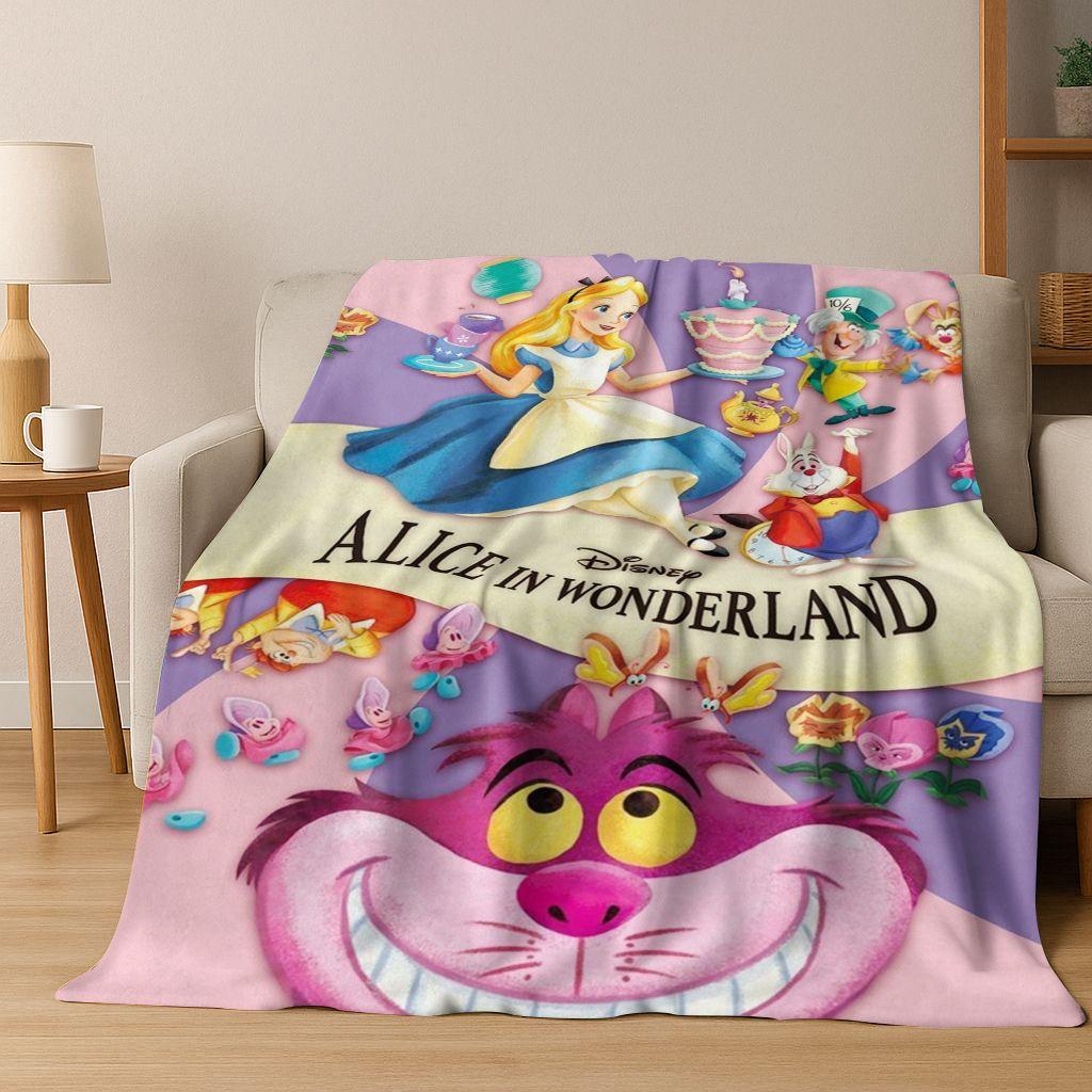 Dream Cheshire Cat Alice In Wonderland Cartoon Flannel Blanket,Cozy Soft Throw Blanket for Home Bedroom Bed Sofa Cover Gift Kid