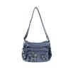 Borsa Piccola Quadrata in Denim con Stelle Leggera Borsa a Spalla Crossbody da Donna