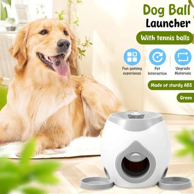 Lanceur de balles de tennis pour chien Jouets interactifs pour chiots Machine lanceuse de balles Distributeur automatique de friandises Jouets d'entraînement pour intérieur extérieur