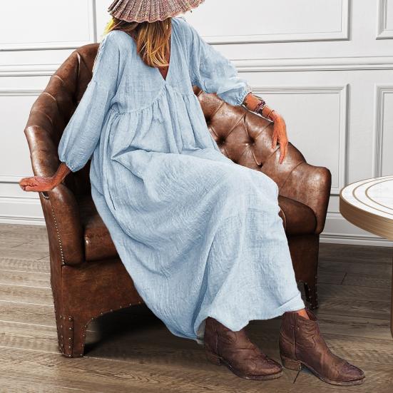 Buy Casual Dress Solid Color Womenswear Breathable Stylish Loose Fitting  Summer Maxi Dress Beach Wear at affordable prices  free shipping, real  reviews with photos  Joom