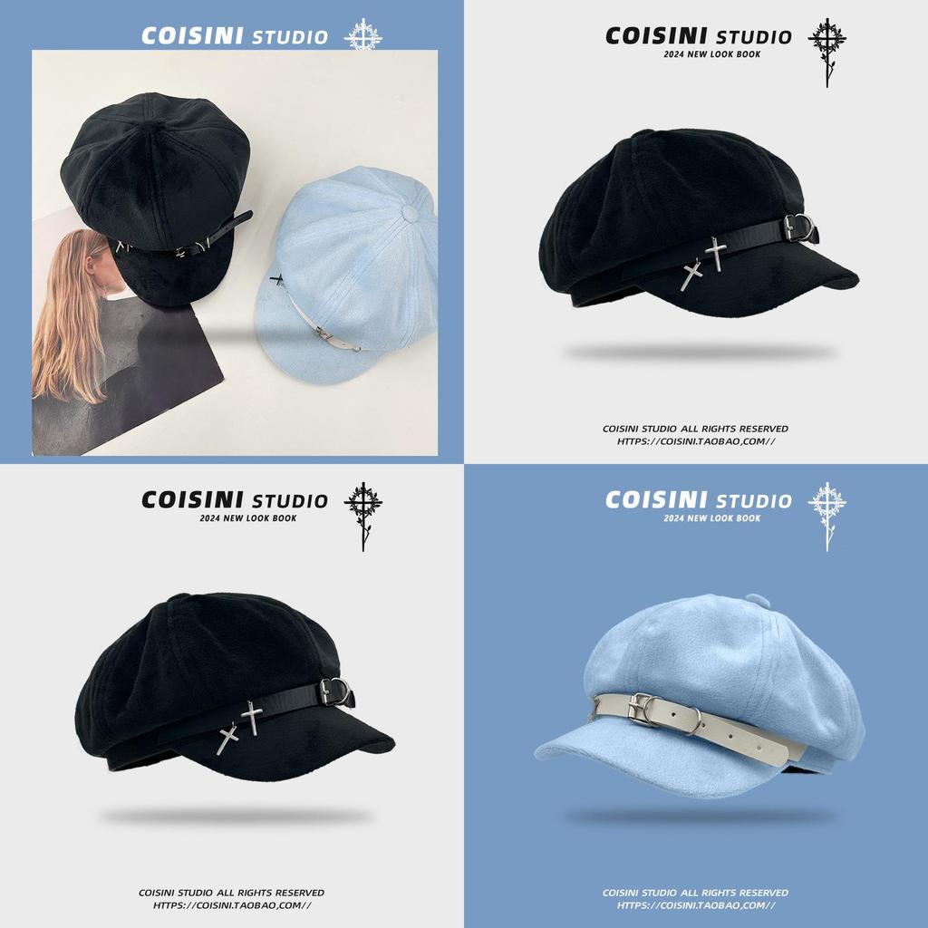 Unique Sweet Aesthetic Y2k Octagonal Hat For Women Cozy And Fashionable Spring Style