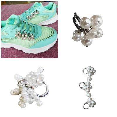 Stylish Pearls Floral Shoe Buckle Decorations Versatile Shoe Embellishments Decoration Accessory for Trendy Footwear