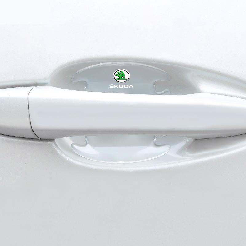 4 Stück Transparenter Autotür-Antikollisionsschutz Stoßstangenleiste Aufkleber Für Skoda Octavia MK2 MK3 2 3 A7 Fabia Karoq Kodiaq Superb Rapid Kamiq