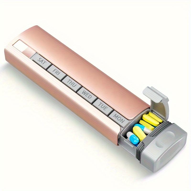 A 7-day Pill Organizer Box,A Portable High-end Aluminum  Daily Pill Box, A Weekly Travel Pill Box,That Can Hold Vitamins, Pills.