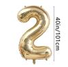 40 Inch Giant Gold Foil Polyester Film Digital Balloon, Birthday Party Decoration, Anniversary Party Supplies