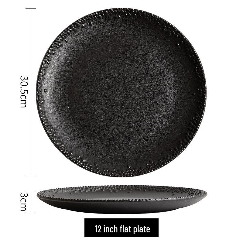 Japanese Ceramic Dinner Plate for Steak, Noodles, Salad, and Western Dishes