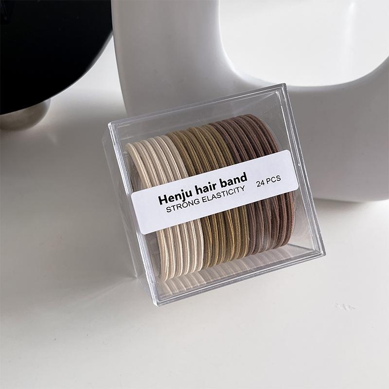 24 Haargummis werden mit einer hochwertigen Aufbewahrungsbox geliefert, nahtlose Haargummis, Stirnbänder, Lederbänder und Haarschmuck