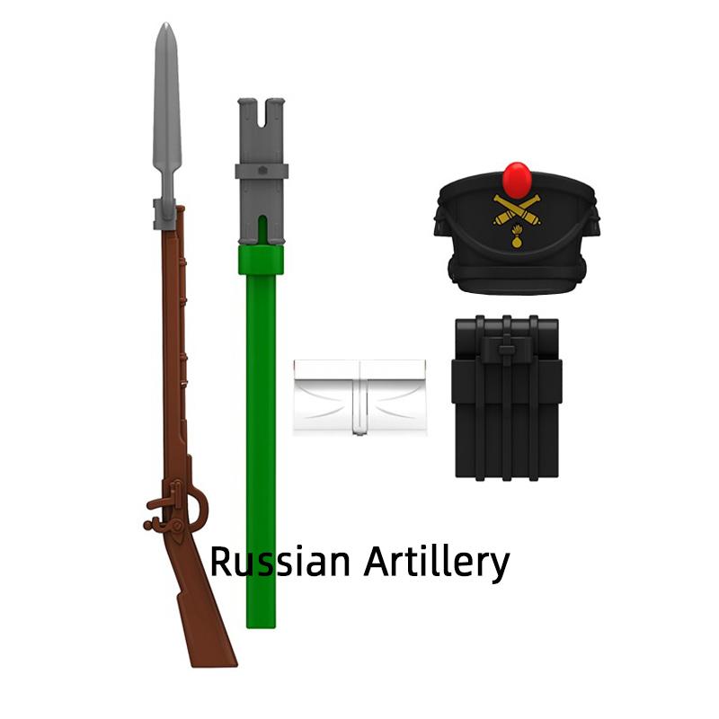 N025-N028 Русский артиллерийский офицер Модель Блоки MOC Кирпичи Набор Подарки Игрушки Для Детей