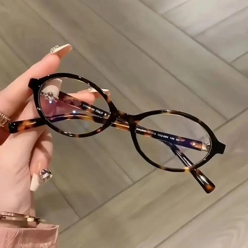 Y2K Retro Oval Frame Glasses Women Anti Blue Light Eyewear Trendy Sweet Cool Reading Computer Eyeglasses