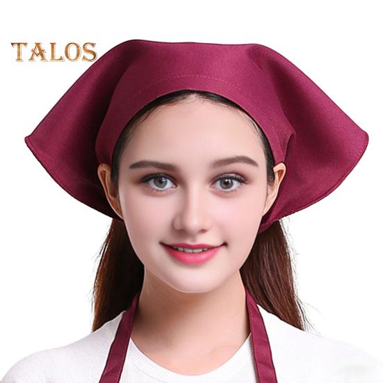Triangle Head Scarf Women Hair Bandana Waiter Work Headscarf for Kitchen Restaurant Female Chef Cap for Bakers Baristas Cleaners