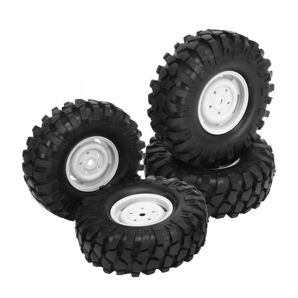 4PCS RC Off Road Vehicle Tires 1.9 Inch Universal Rubber RC Wheels and Tires for RC Off Road Vehicle Climbing Car White