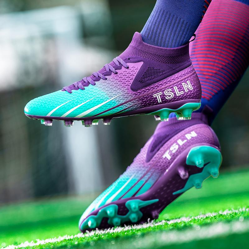 Boty na fotbal pro mládež Vysoce kvalitní ponožky na umělý trávník Outdoor Pánské dlouhé nehty Sportovní kopačky Velká velikost