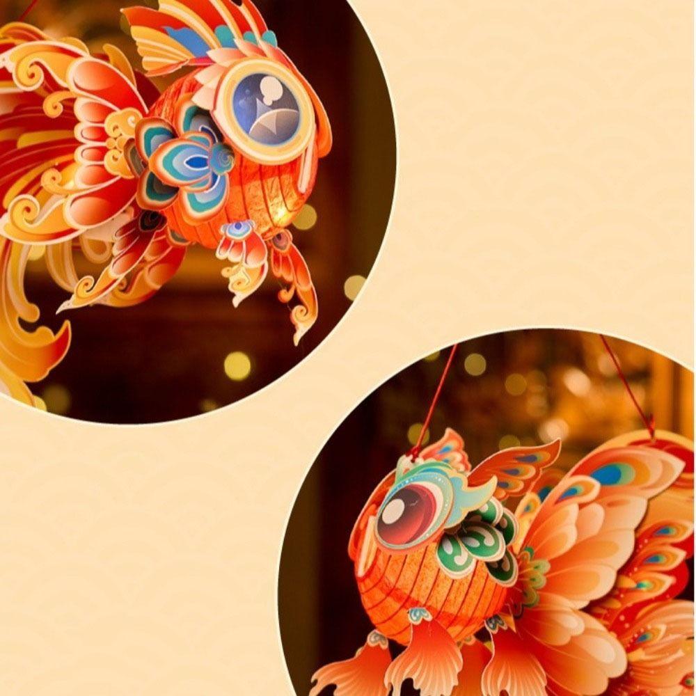 Paper Middle Autumn Festival Lantern Fish Mid Autumn Lotus Lantern  Women