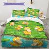 Psyduck Pattern Bedding Quilt Set  Home Decoration  Gift (1 * duvet cover + 2 * pillowcase  without core).xwn