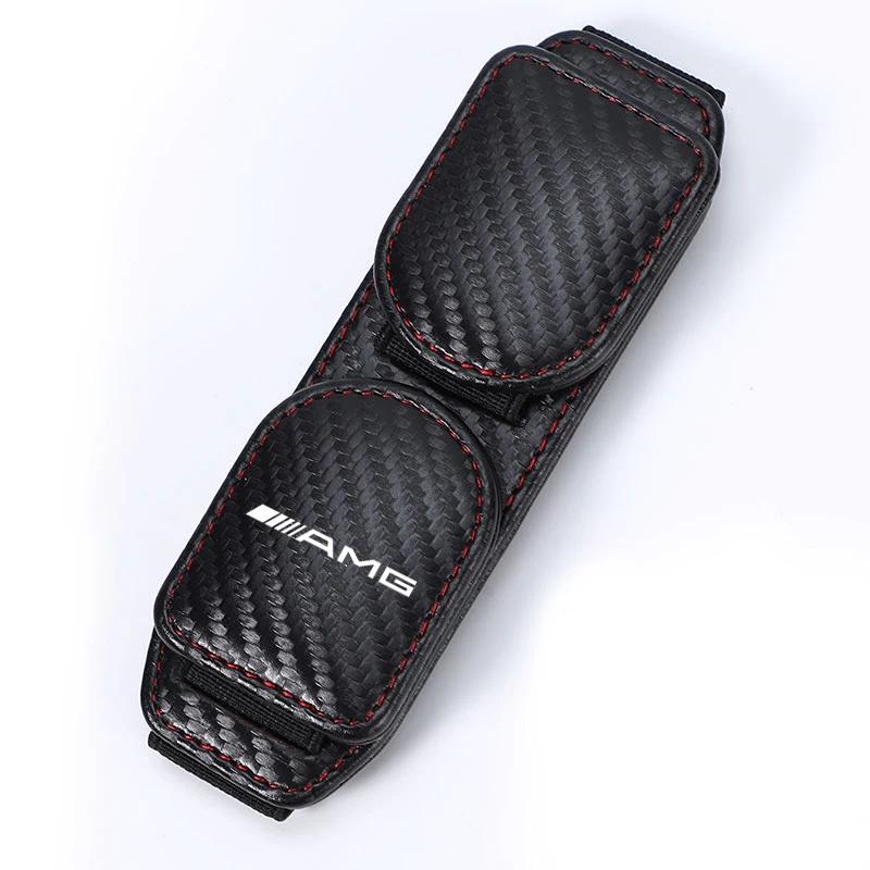 2025 Hot Leather Dual-Clip Glasses Holder Car Magnetic Sunglasses Storage Clip For Mercedes Benz AMG W206 W204 W205 W212 W213 W2
